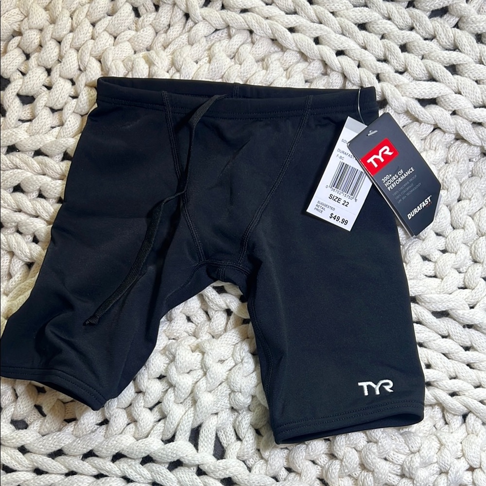 TYR Durafast  Black‎ Swim Jammers size 22 NWT